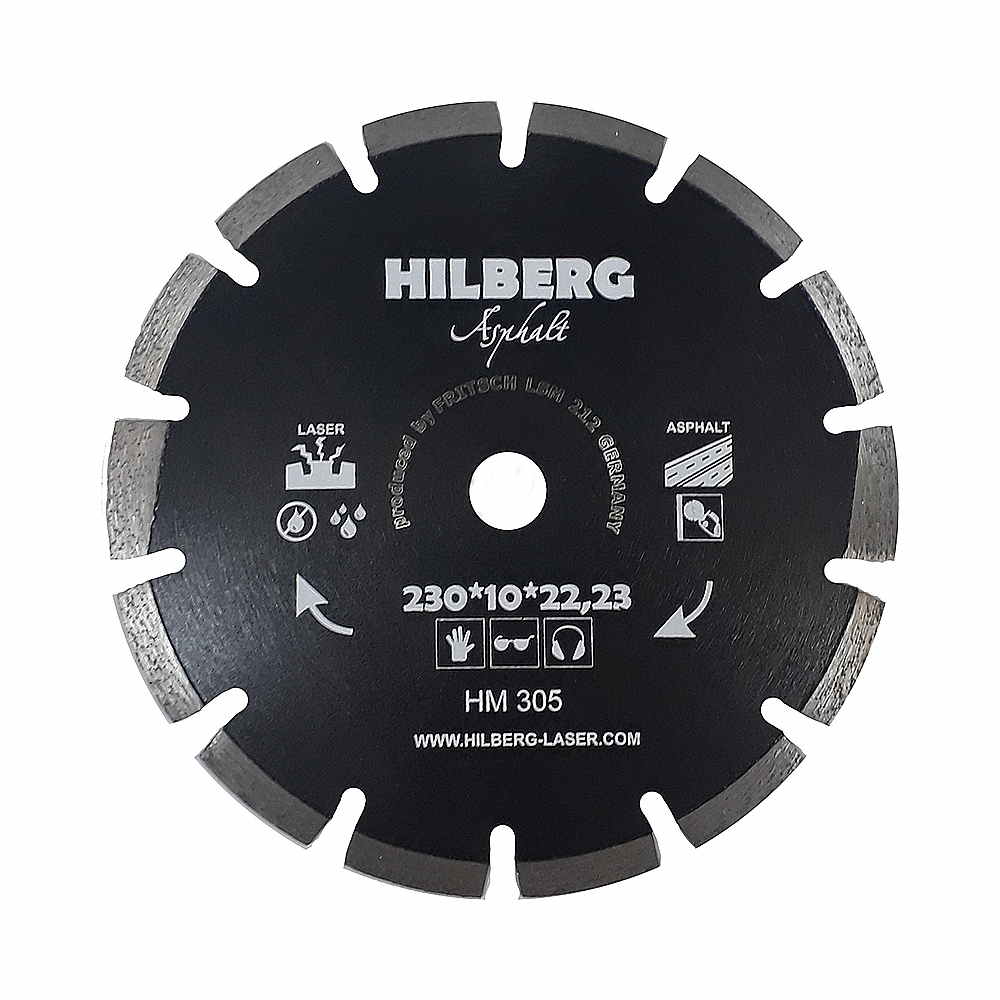 Диск алмазный отрезной 230x10x25,4 Hilberg Hard Materials Лазер асфальт HM305