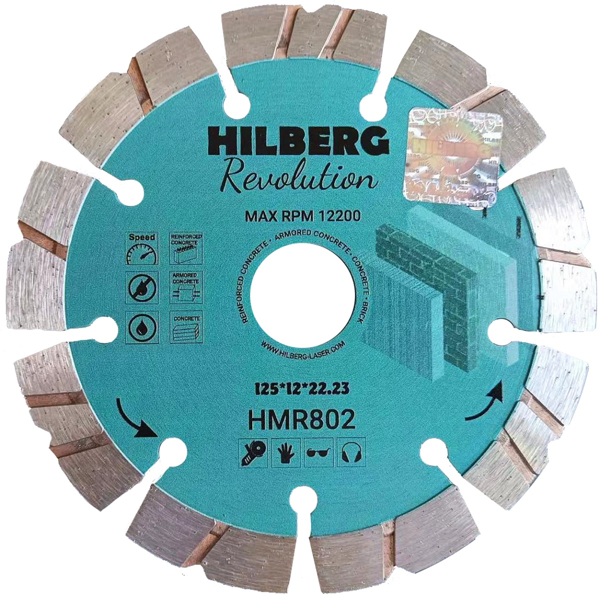 Диск алмазный отрезной 125×22,23×12 Hilberg Revolution HMR802