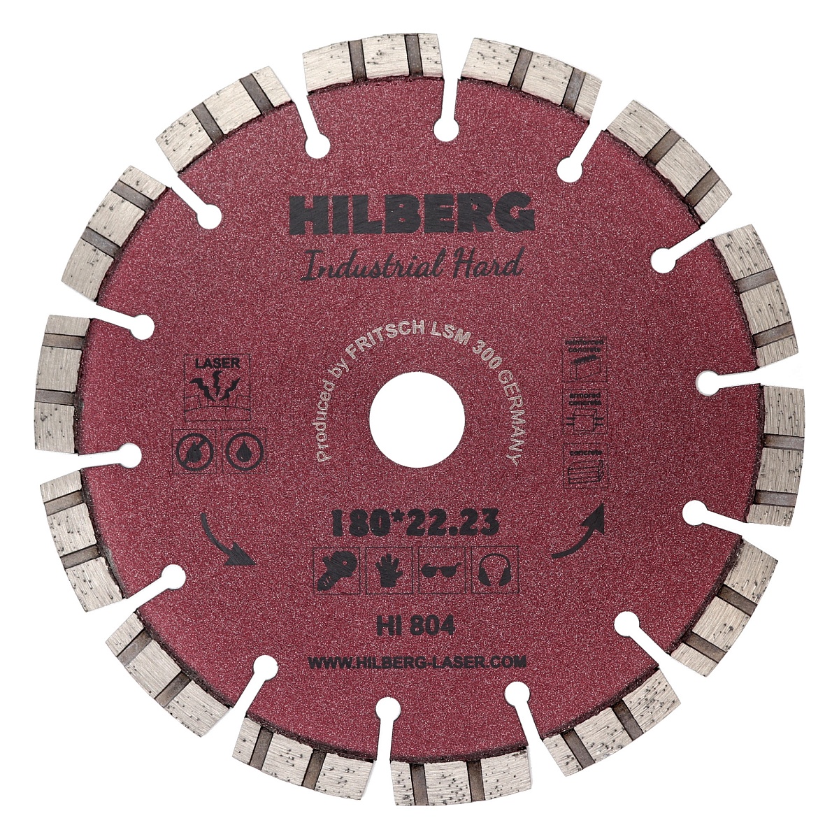 Диск алмазный отрезной 180×22.23 Hilberg Industrial Hard HI804