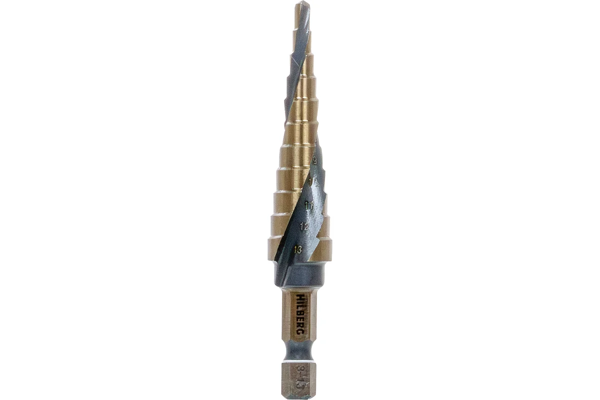Сверло ступенчатое по металлу HILBERG 3-13мм HSS-Cobalt Impact Series STI0313